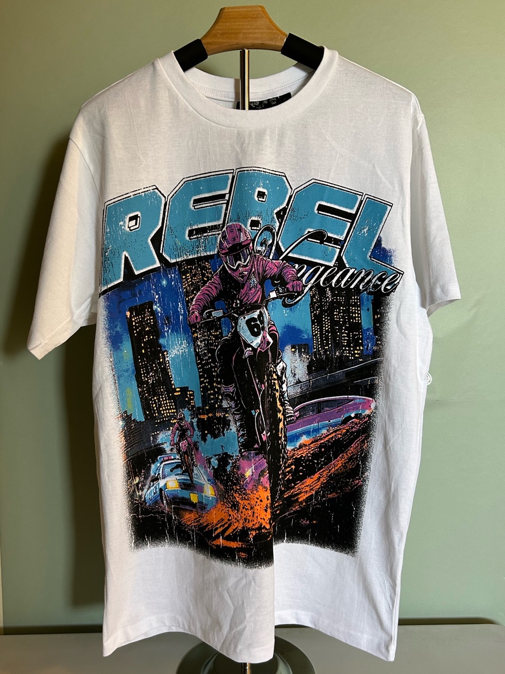 Rebel Vengeance Shirt Mens Large Graphic Tee Short Sleeve